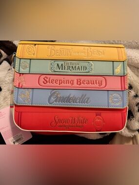 Loungefly Multicolor Disney Princess Storybook Stack Crossbody Bag